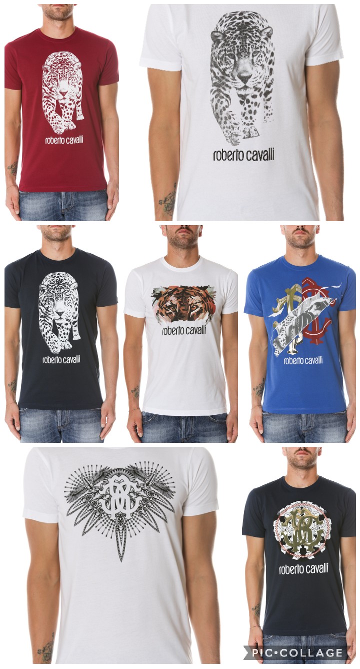 Stock tshirt uomo firmate Roberto Cavalli P/E Italian Stock