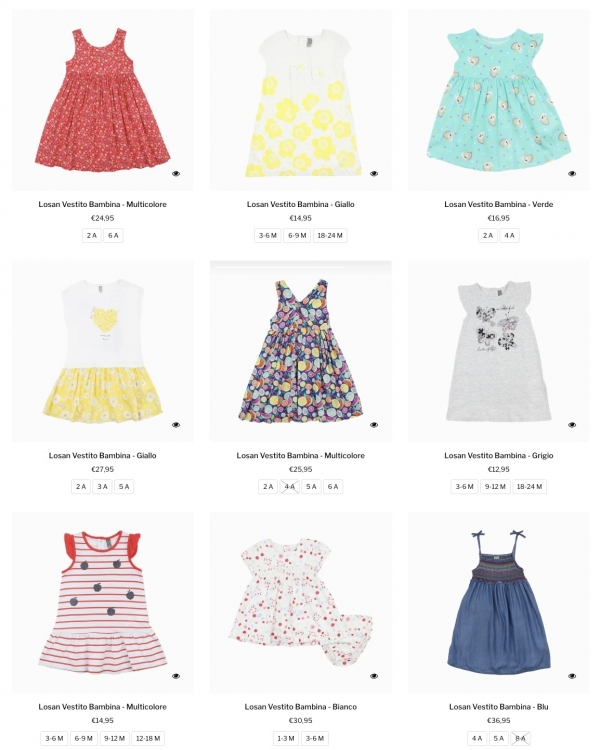 Stock abbigliamento bambina LOSAN PE rif.6150S