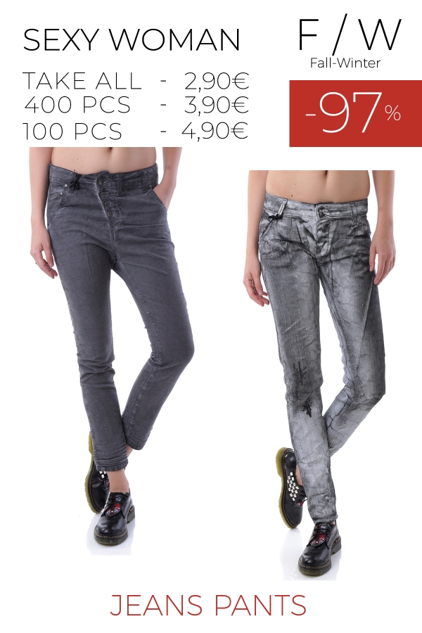 Stock Donna Jeans Pantaloni Sexy Woman F/W