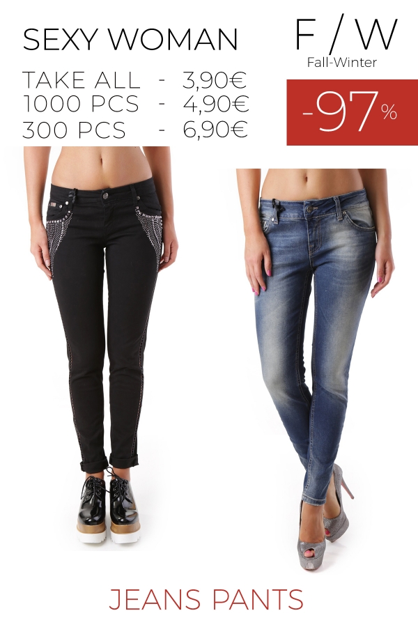 Stock Donna Jeans Pantaloni Sexy Woman F/W