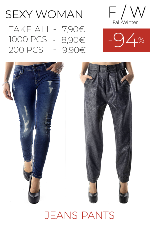 Stock Donna Jeans Pantaloni Sexy Woman F/W